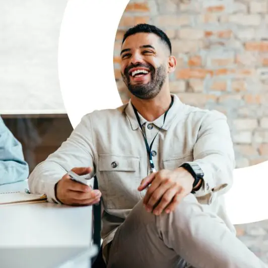 smiling male employee