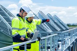 engineers at a manufacturing plant
