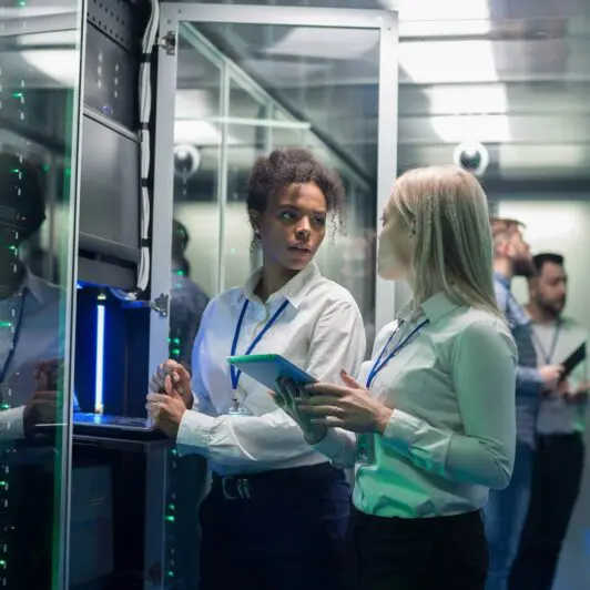 people in a data center