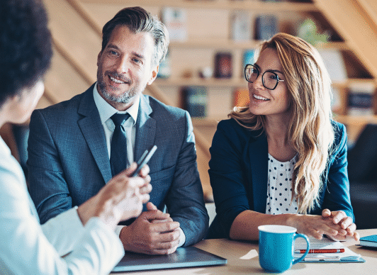 CPAs meeting with client