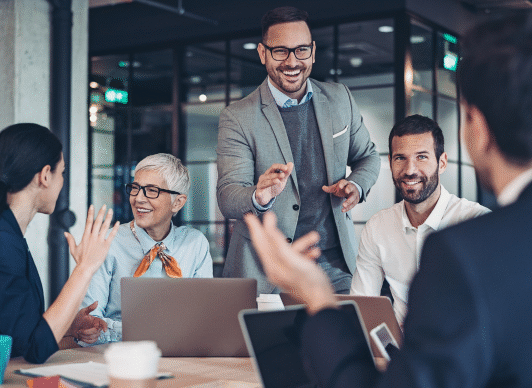 CPAs in a group meeting with their clients