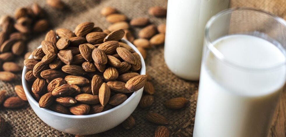 almonds and almond milk