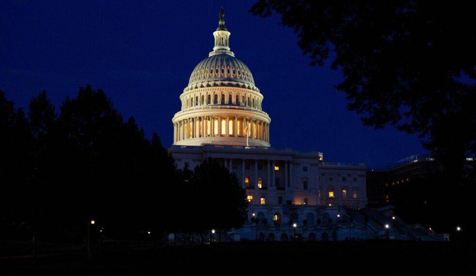 Capitol building at night