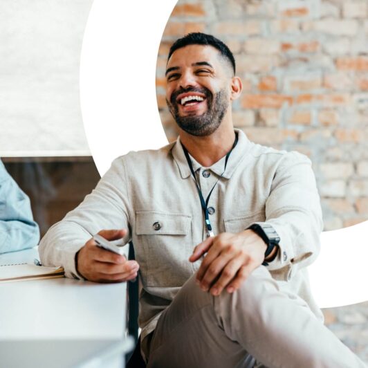 smiling male employee