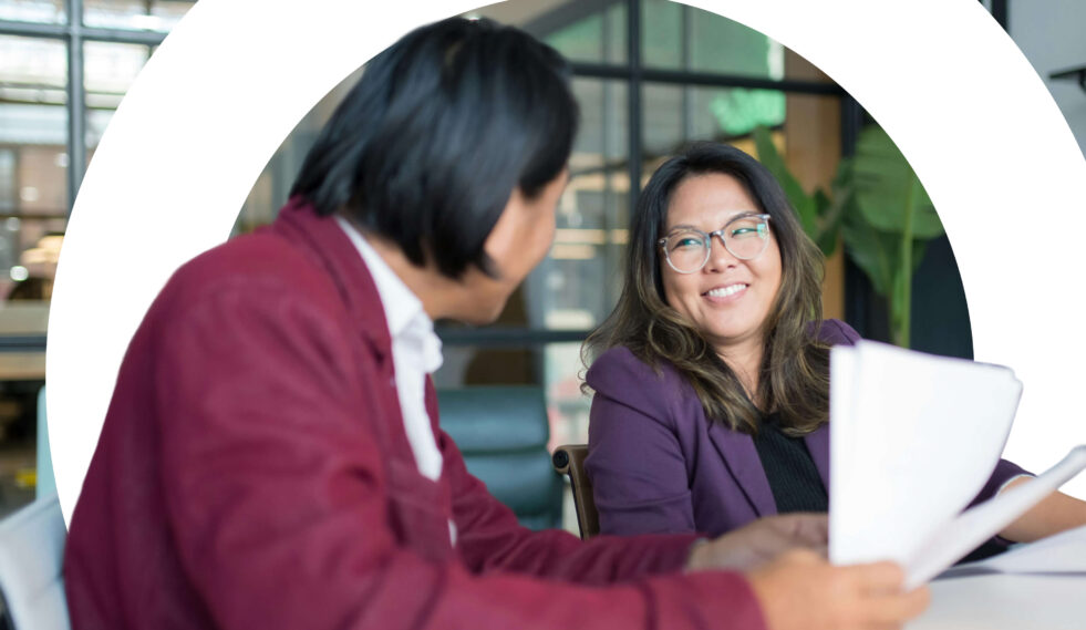 employees at a conference table