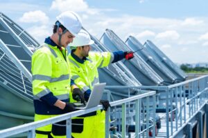engineers at a manufacturing plant