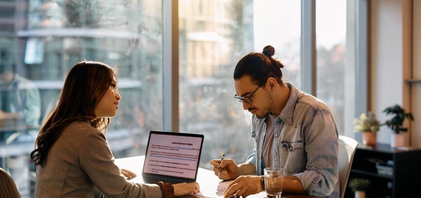two people working in an office
