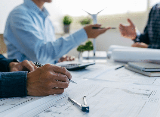 architects working on designs at their desk