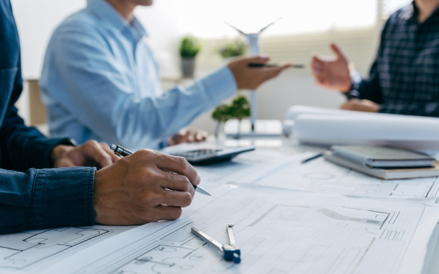 architects working on designs at their desk