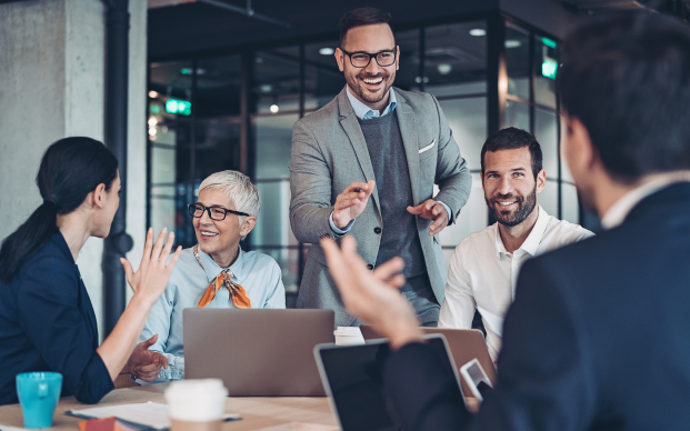 CPAs in a group meeting with their clients
